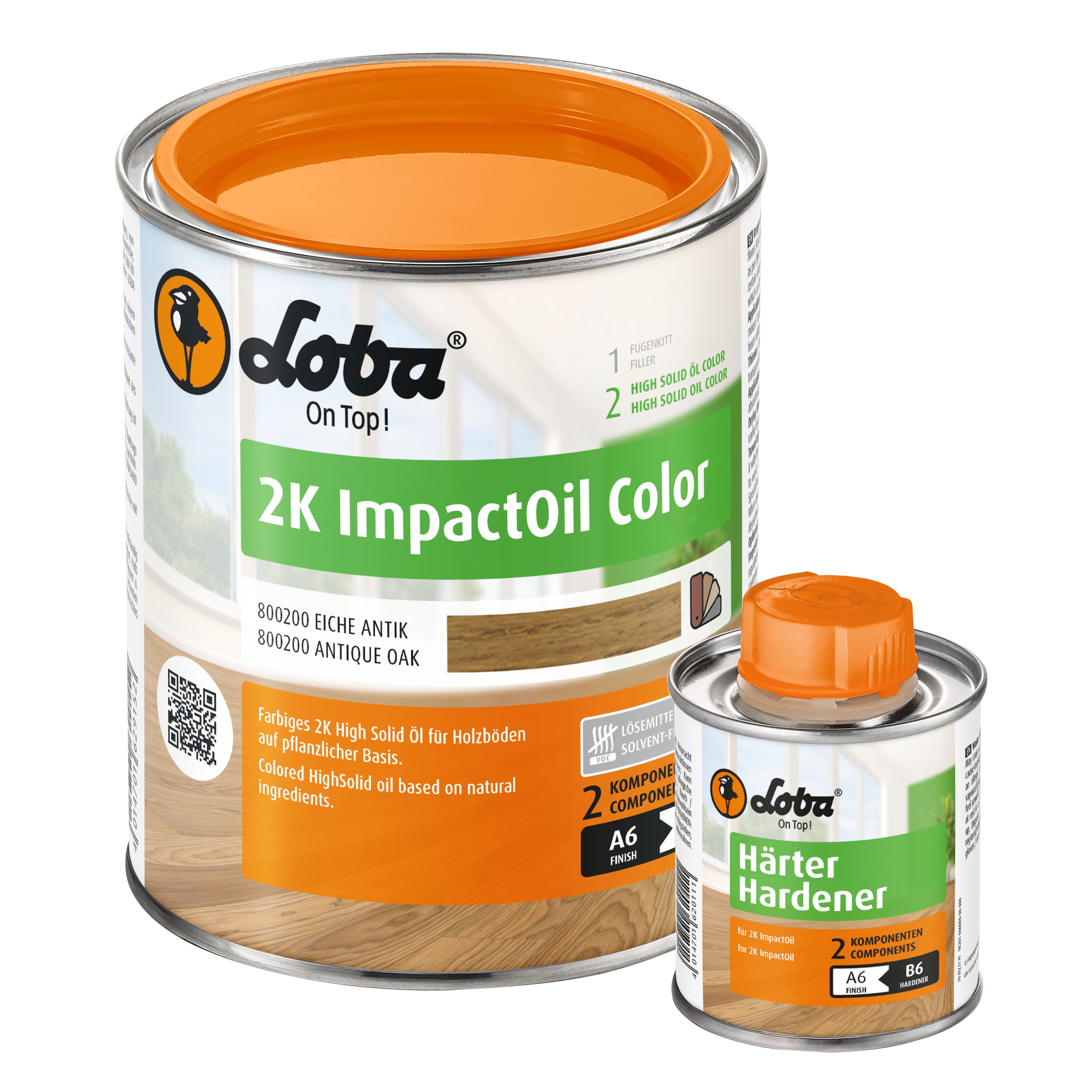 Цветное двухкомпонентное масло Loba HS 2K ImpactOil Color дуб антик 0,75 л